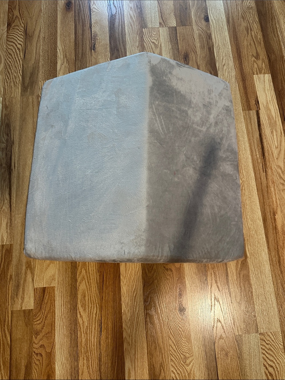 Neutral Gray Velvet Accent Pouf - Home Accents